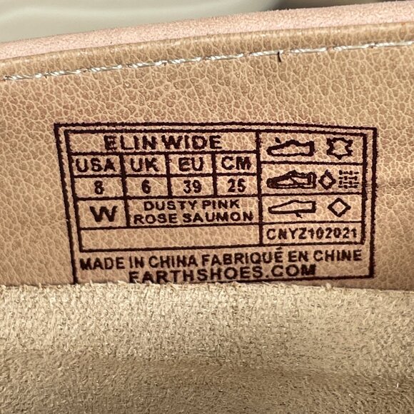 Earth Origins Elin Womens Size 8 Wide Shoes Dusty Pink Leather Casual Slip On - Picture 12 of 13